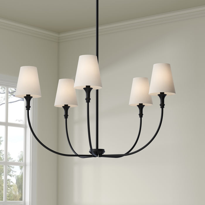 Millennium - 28905-MB - Five Light Chandelier - Mairbourne - Matte Black