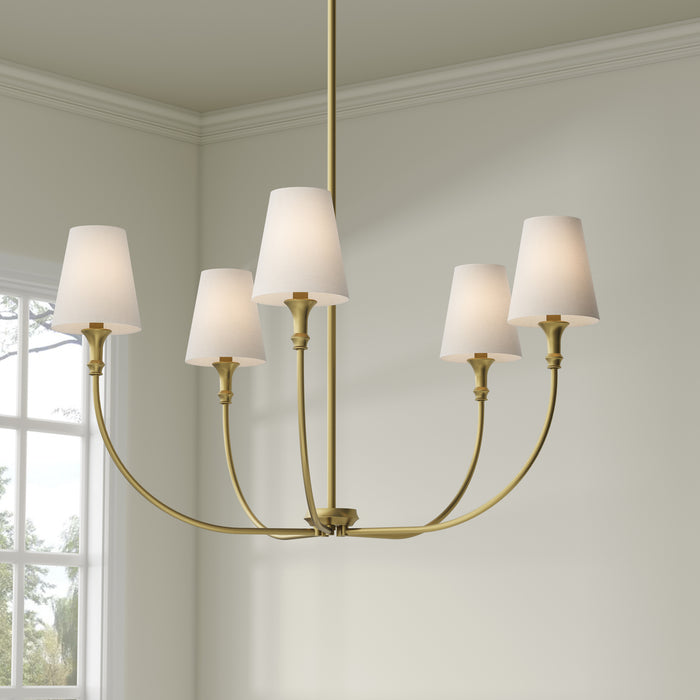 Millennium - 28905-VB - Five Light Chandelier - Mairbourne - Vintage Brass