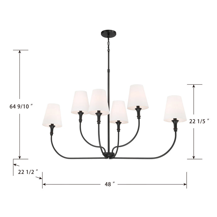Millennium - 28906-MB - Six Light Linear Chandelier - Mairbourne - Matte Black