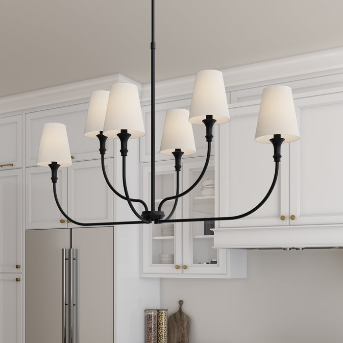 Millennium - 28906-MB - Six Light Linear Chandelier - Mairbourne - Matte Black