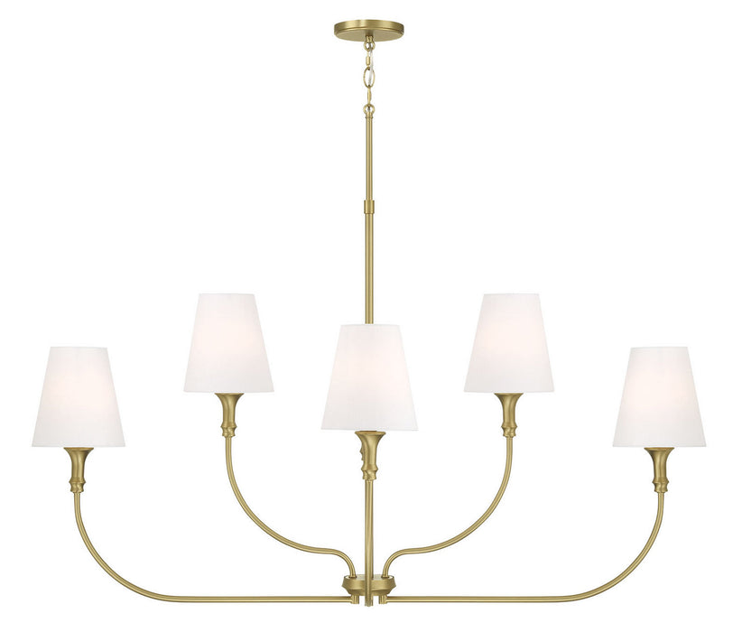 Millennium - 28906-VB - Six Light Linear Chandelier - Mairbourne - Vintage Brass