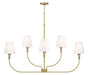 Millennium - 28906-VB - Six Light Linear Chandelier - Mairbourne - Vintage Brass