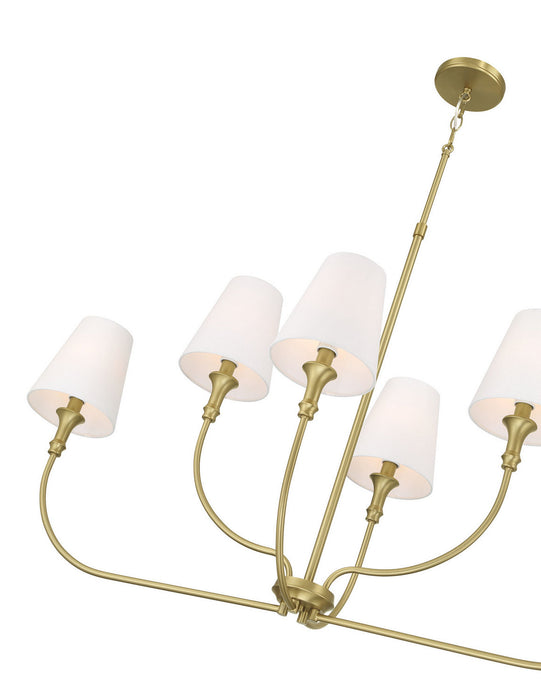 Millennium - 28906-VB - Six Light Linear Chandelier - Mairbourne - Vintage Brass