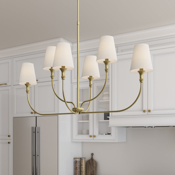 Millennium - 28906-VB - Six Light Linear Chandelier - Mairbourne - Vintage Brass