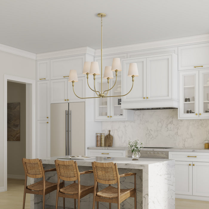 Millennium - 28906-VB - Six Light Linear Chandelier - Mairbourne - Vintage Brass