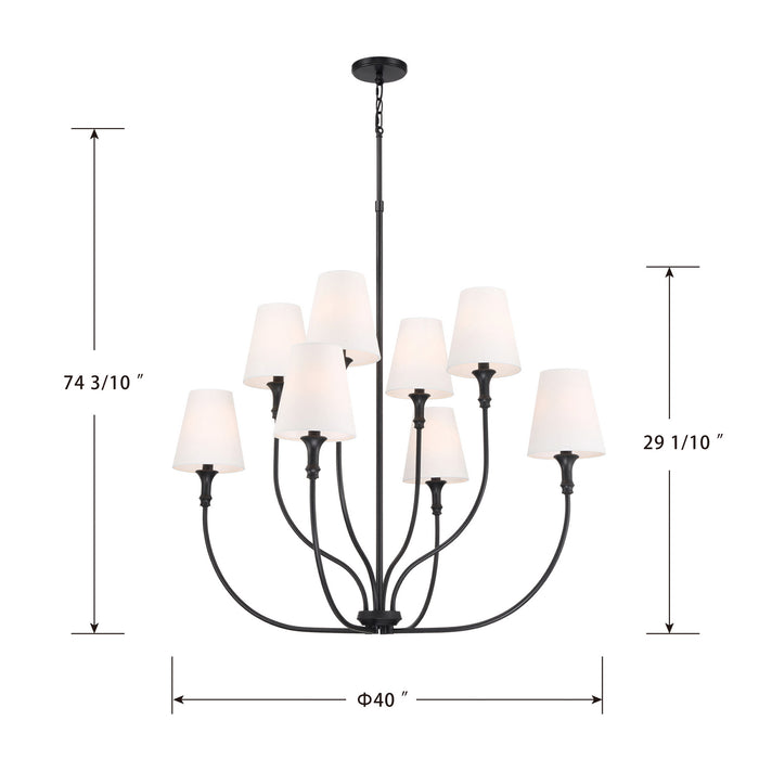 Millennium - 28908-MB - Eight Light Chandelier - Mairbourne - Matte Black