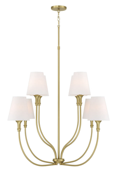 Millennium - 28908-VB - Eight Light Chandelier - Mairbourne - Vintage Brass