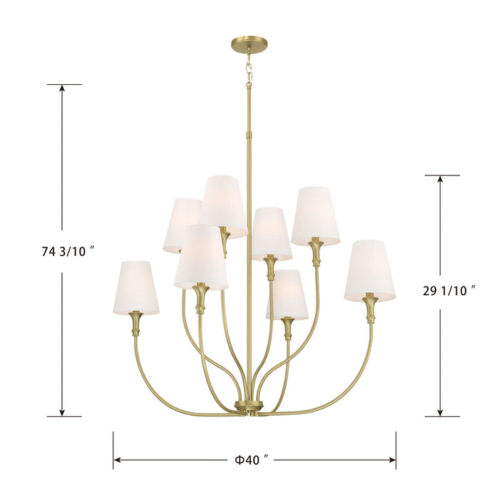 Millennium - 28908-VB - Eight Light Chandelier - Mairbourne - Vintage Brass