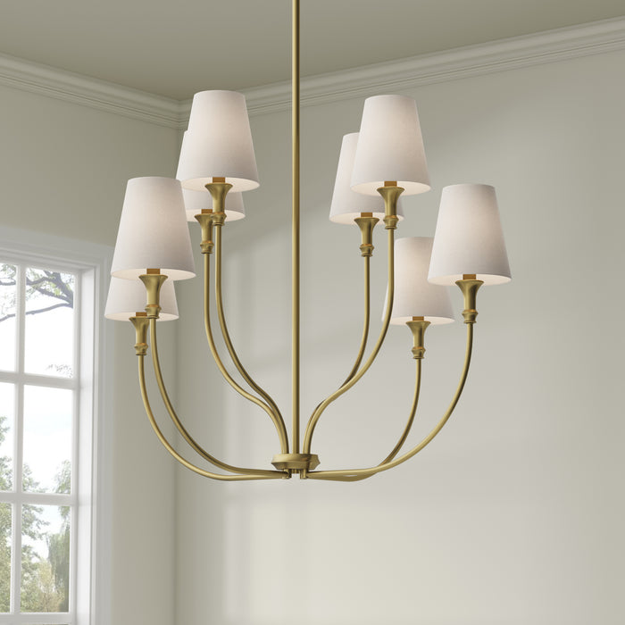 Millennium - 28908-VB - Eight Light Chandelier - Mairbourne - Vintage Brass