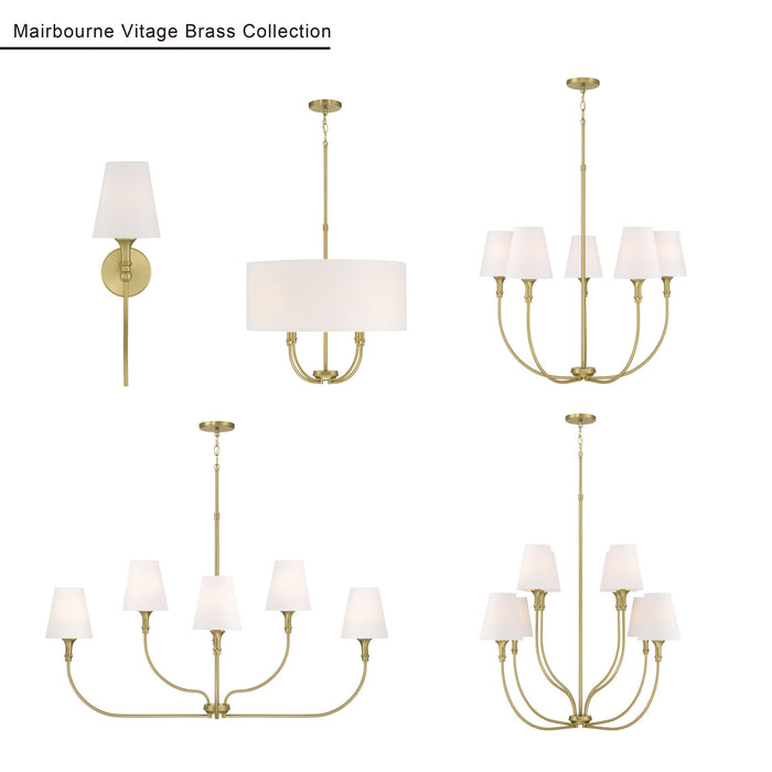 Millennium - 28908-VB - Eight Light Chandelier - Mairbourne - Vintage Brass