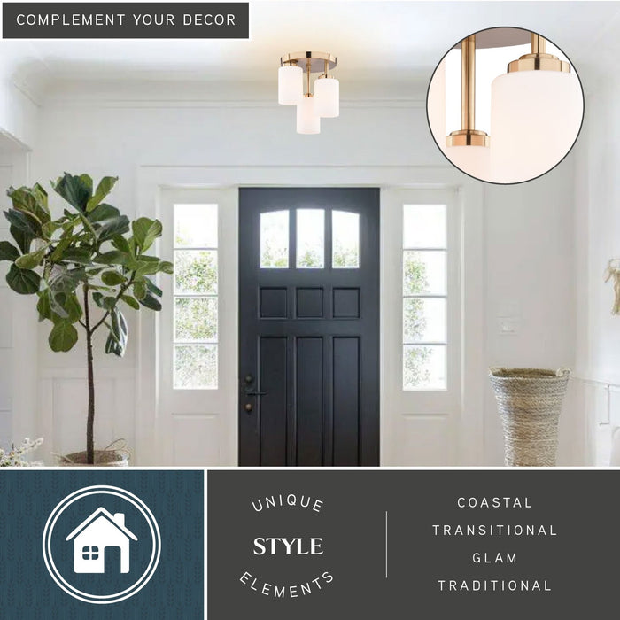 Vaxcel - C0358 - Three Light Flush Mount - Park Ridge - Champagne Gold