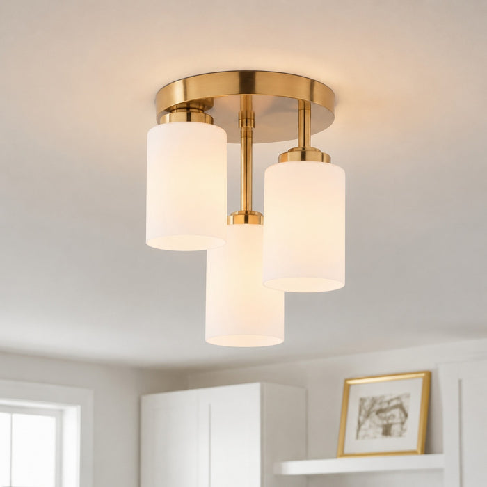 Vaxcel - C0358 - Three Light Flush Mount - Park Ridge - Champagne Gold