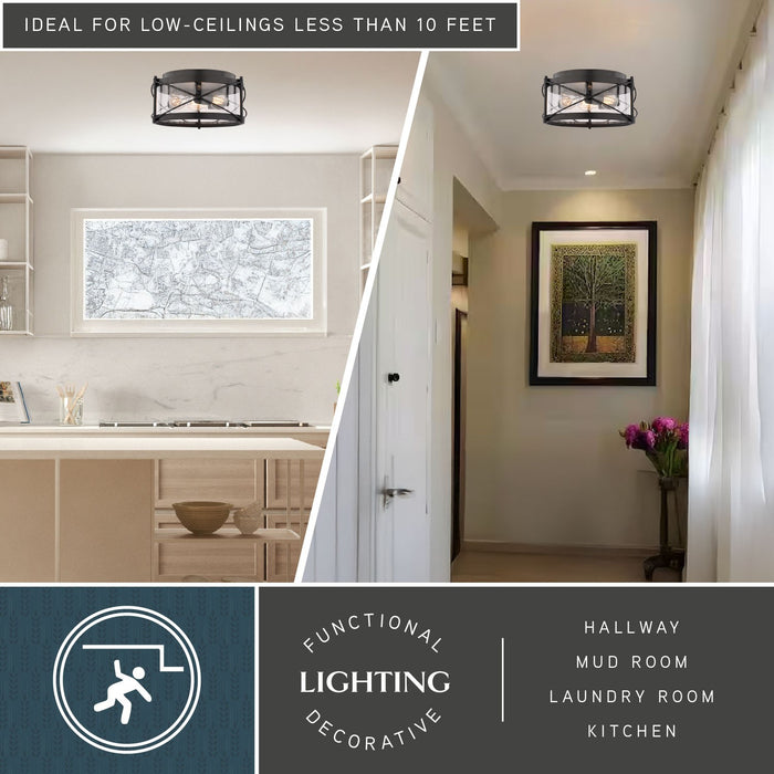 Vaxcel - C0359 - Three Light Flush Mount - Harrison - Matte Black