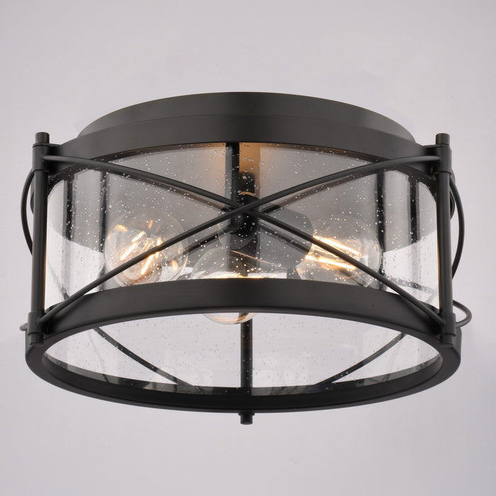 Vaxcel - C0359 - Three Light Flush Mount - Harrison - Matte Black