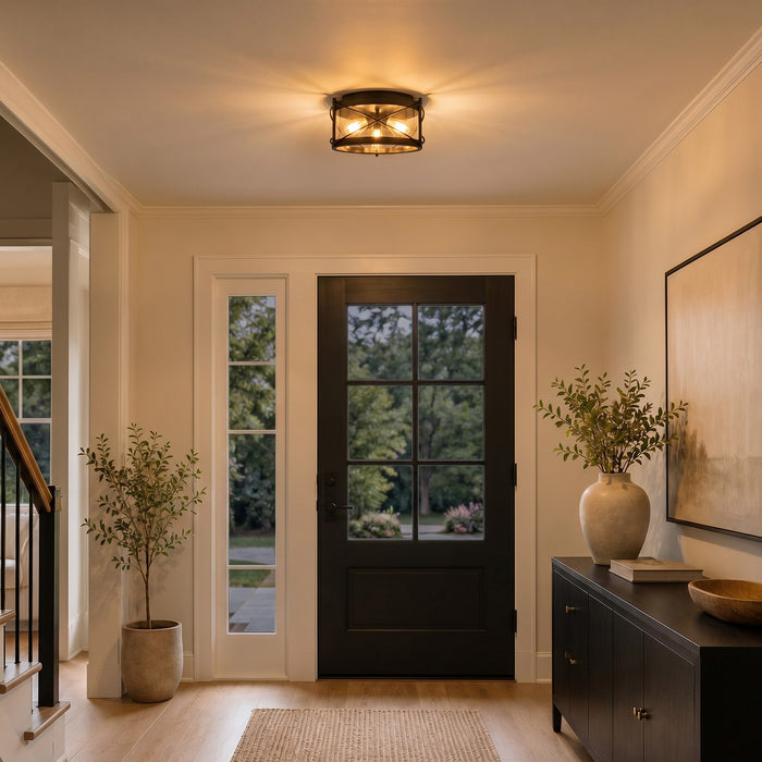 Vaxcel - C0359 - Three Light Flush Mount - Harrison - Matte Black