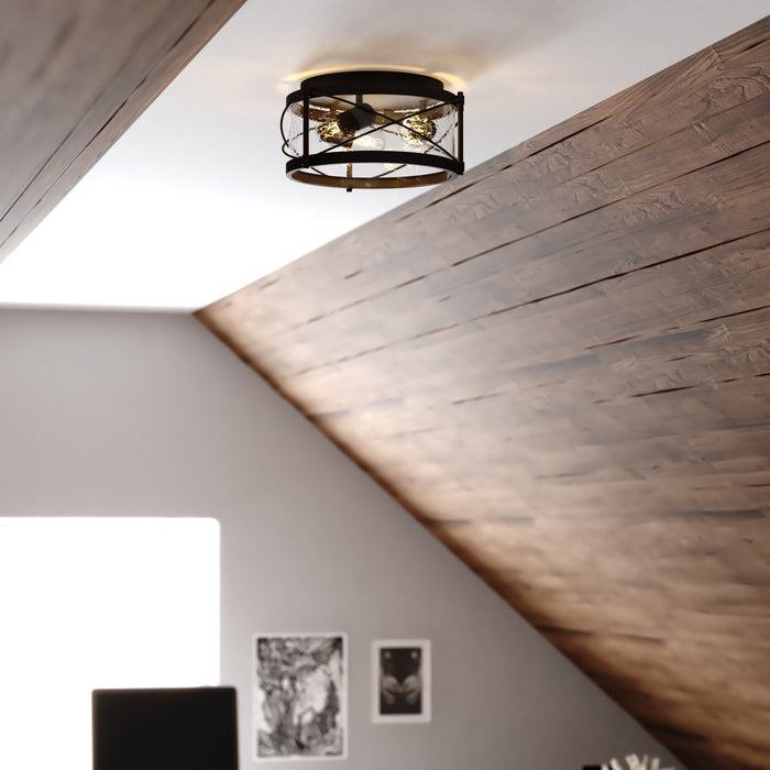 Vaxcel - C0359 - Three Light Flush Mount - Harrison - Matte Black