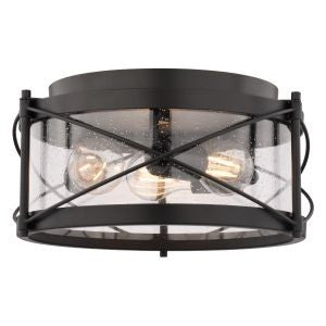 Vaxcel - C0359 - Three Light Flush Mount - Harrison - Matte Black