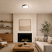 Vaxcel - C0360 - LED Flush Mount - Everette - Matte Black and Natural Wood