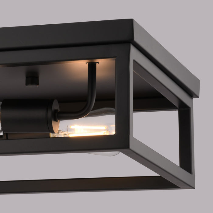 Vaxcel - C0362 - Two Light Flush Mount - Pratt - Matte Black