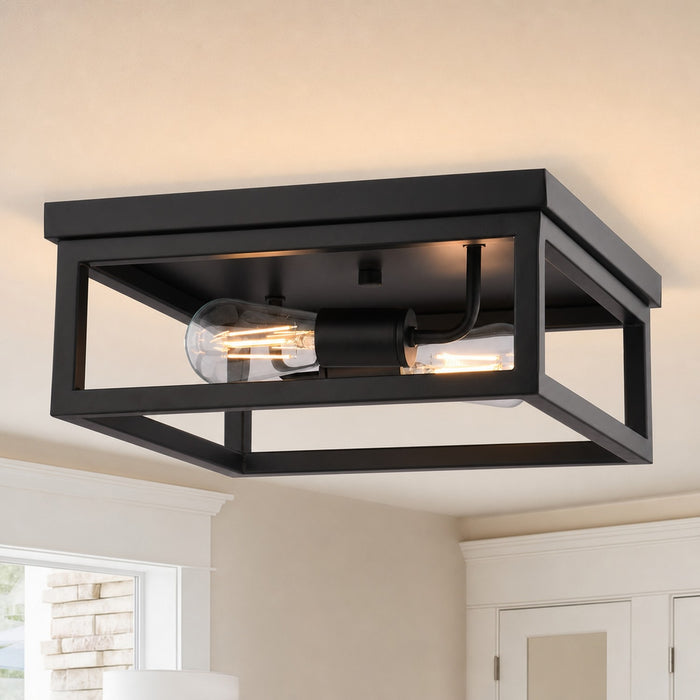 Vaxcel - C0362 - Two Light Flush Mount - Pratt - Matte Black