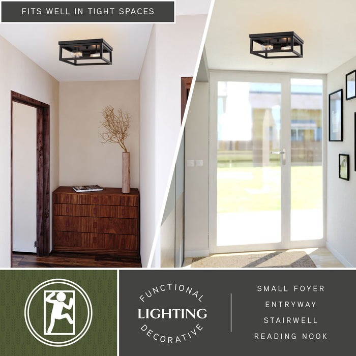 Vaxcel - C0362 - Two Light Flush Mount - Pratt - Matte Black