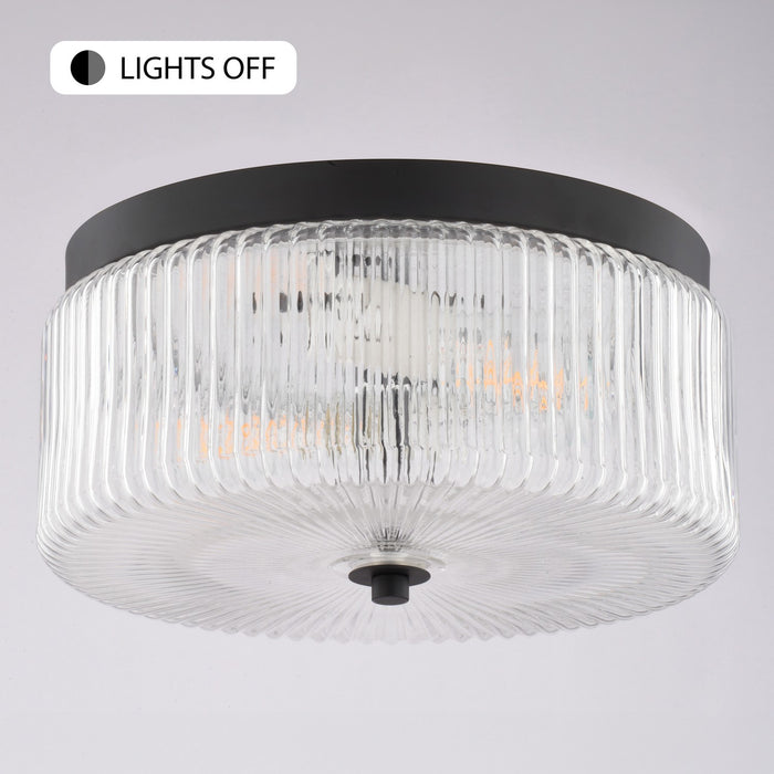 Vaxcel - C0365 - Two Light Flush Mount - Riverside - Matte Black