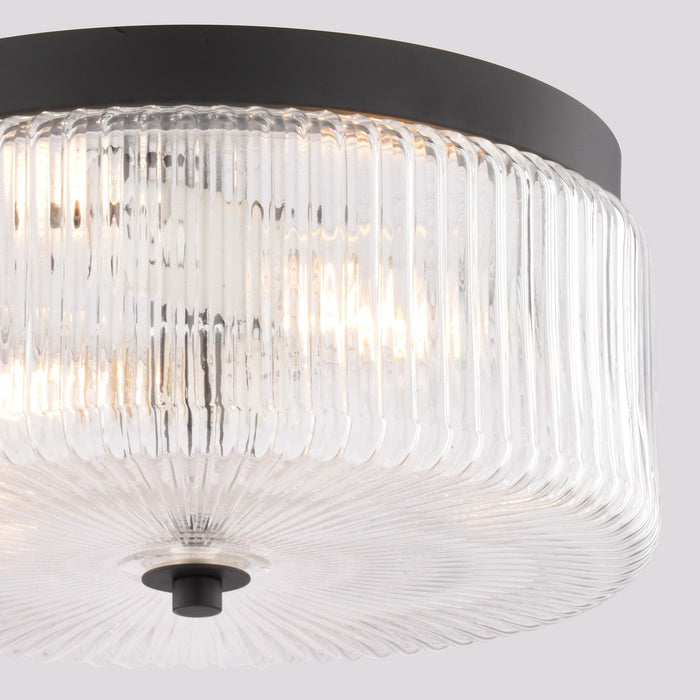 Vaxcel - C0365 - Two Light Flush Mount - Riverside - Matte Black