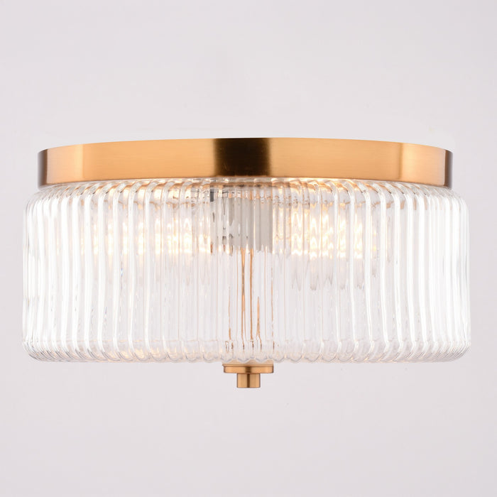 Vaxcel - C0366 - Two Light Flush Mount - Riverside - Muted Brass