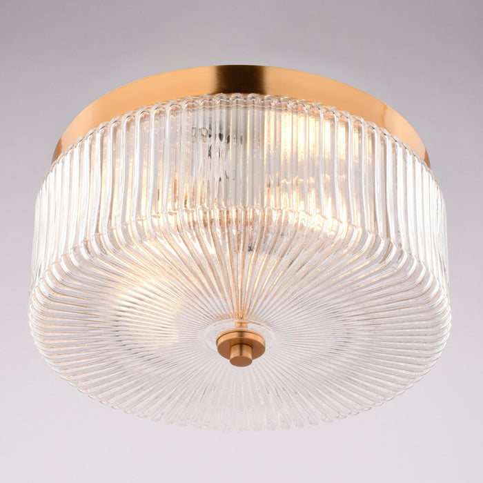 Vaxcel - C0366 - Two Light Flush Mount - Riverside - Muted Brass