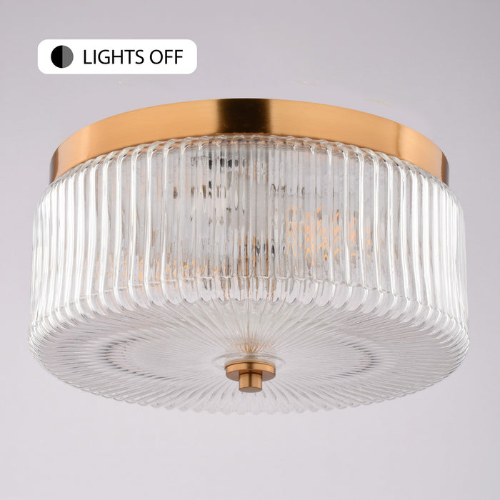Vaxcel - C0366 - Two Light Flush Mount - Riverside - Muted Brass