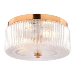 Vaxcel - C0366 - Two Light Flush Mount - Riverside - Muted Brass