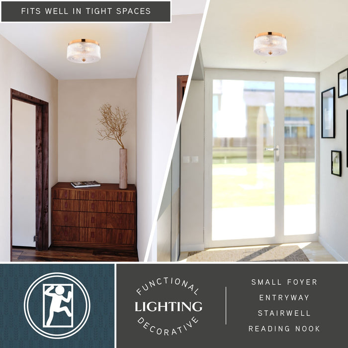 Vaxcel - C0366 - Two Light Flush Mount - Riverside - Muted Brass