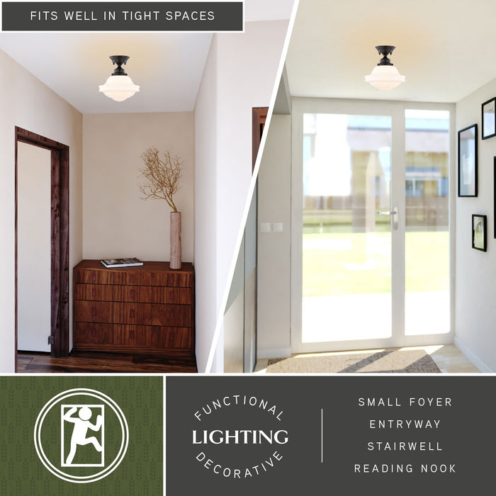 Vaxcel - C0367 - One Light Semi-Flush Mount - Huntley - Oil Rubbed Bronze