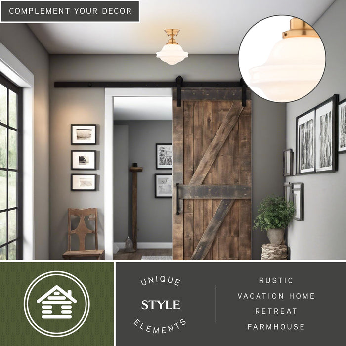 Vaxcel - C0368 - One Light Semi-Flush Mount - Huntley - Natural Brass