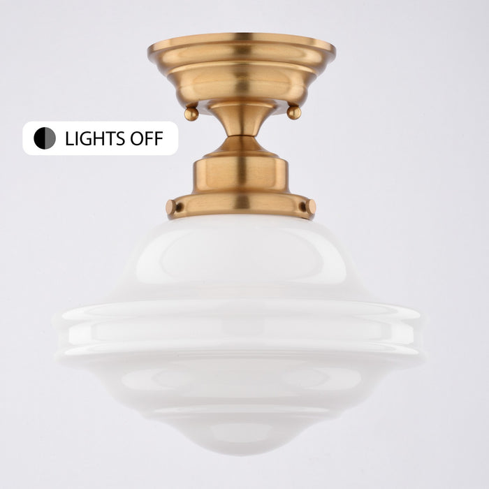 Vaxcel - C0368 - One Light Semi-Flush Mount - Huntley - Natural Brass