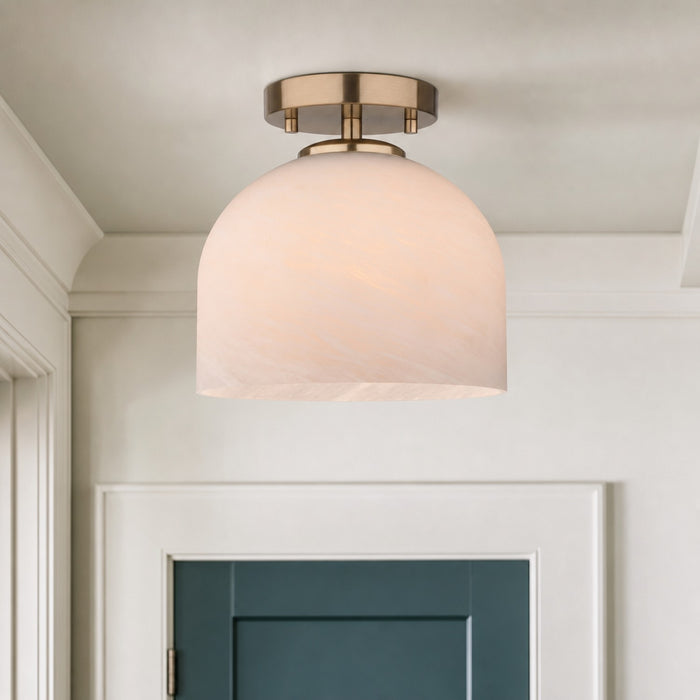 Vaxcel - C0369 - One Light Semi-Flush Mount - Shelby - Champagne Gold