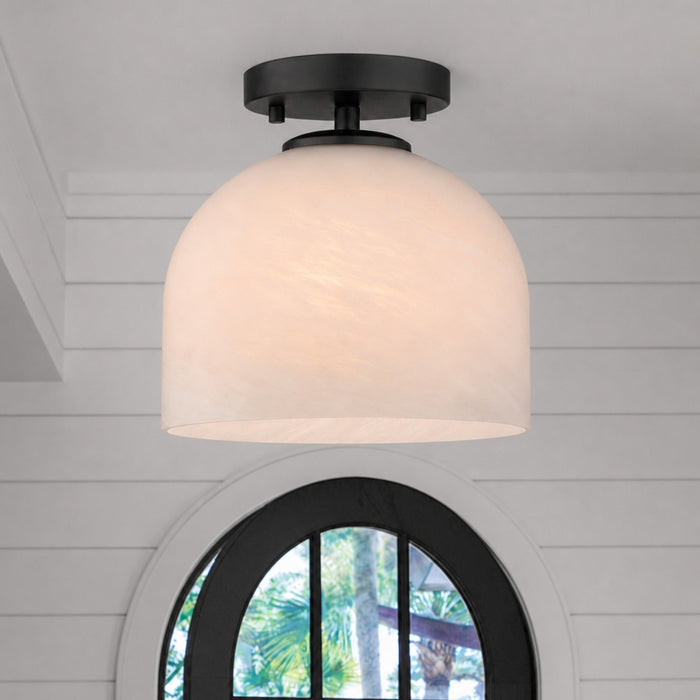 Vaxcel - C0370 - One Light Semi-Flush Mount - Shelby - Matte Black