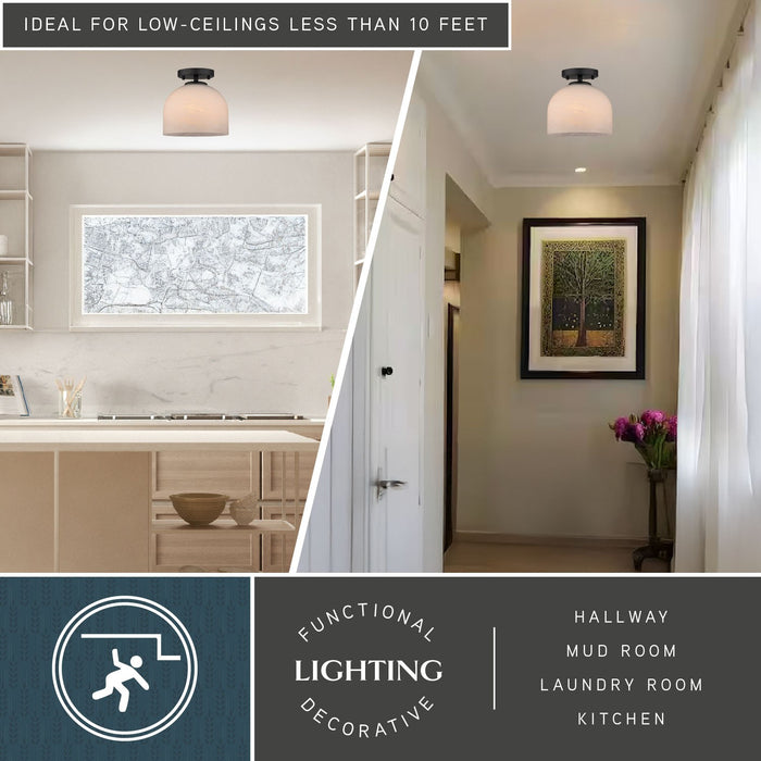 Vaxcel - C0370 - One Light Semi-Flush Mount - Shelby - Matte Black