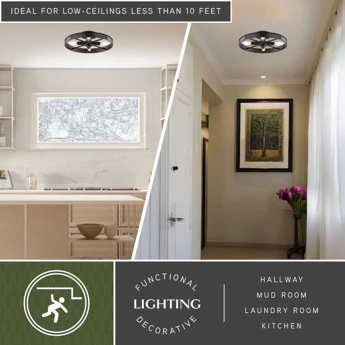 Vaxcel - C0373 - Four Light Semi-Flush Mount - Santa Fe - Matte Black