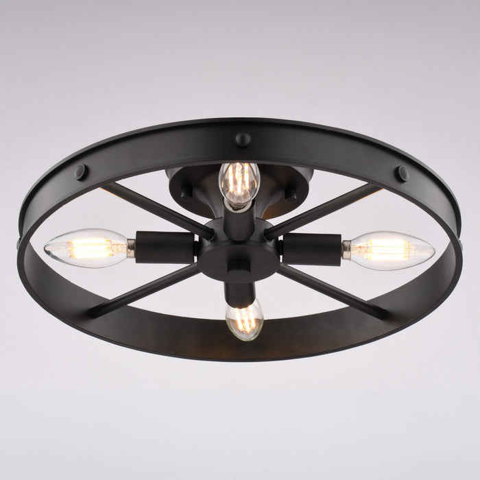 Vaxcel - C0373 - Four Light Semi-Flush Mount - Santa Fe - Matte Black