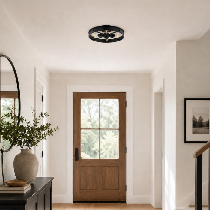 Vaxcel - C0373 - Four Light Semi-Flush Mount - Santa Fe - Matte Black