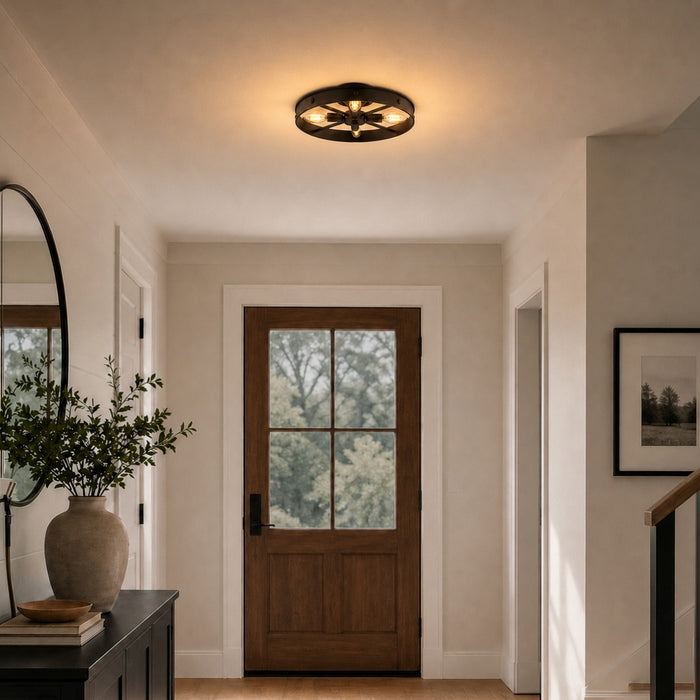 Vaxcel - C0373 - Four Light Semi-Flush Mount - Santa Fe - Matte Black