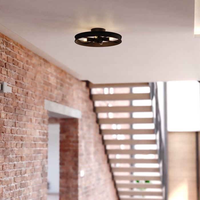 Vaxcel - C0373 - Four Light Semi-Flush Mount - Santa Fe - Matte Black