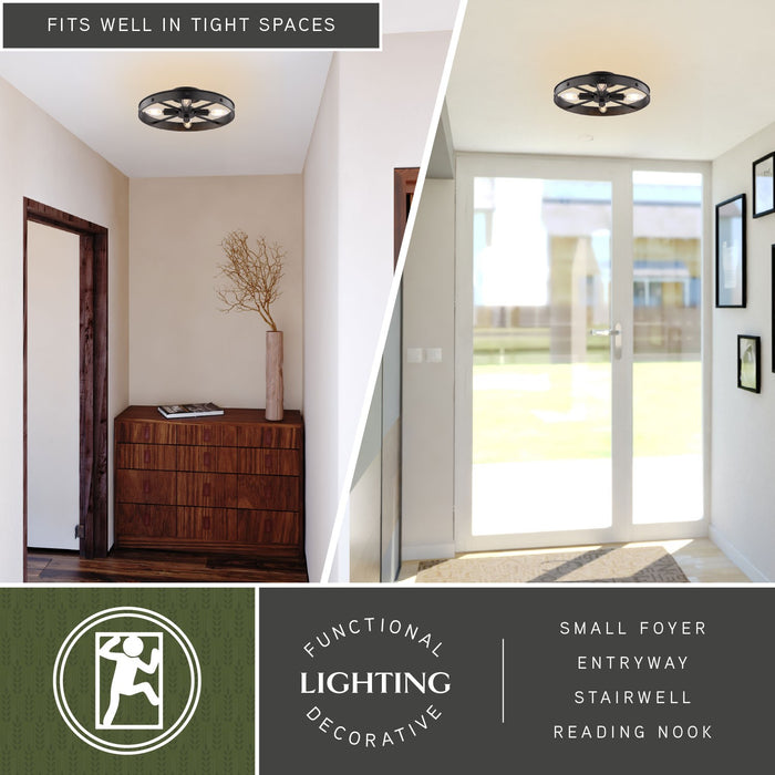 Vaxcel - C0373 - Four Light Semi-Flush Mount - Santa Fe - Matte Black