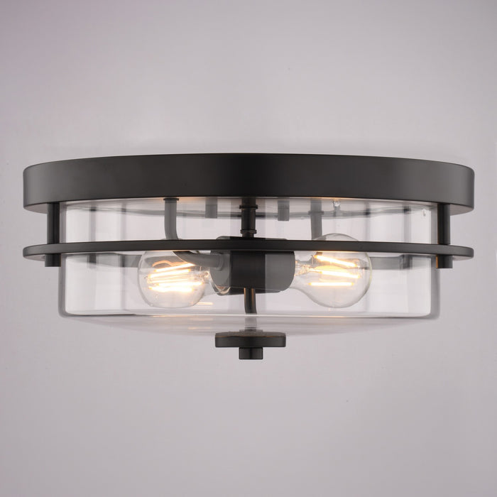 Vaxcel - C0378 - Two Light Flush Mount - Grace - Matte Black