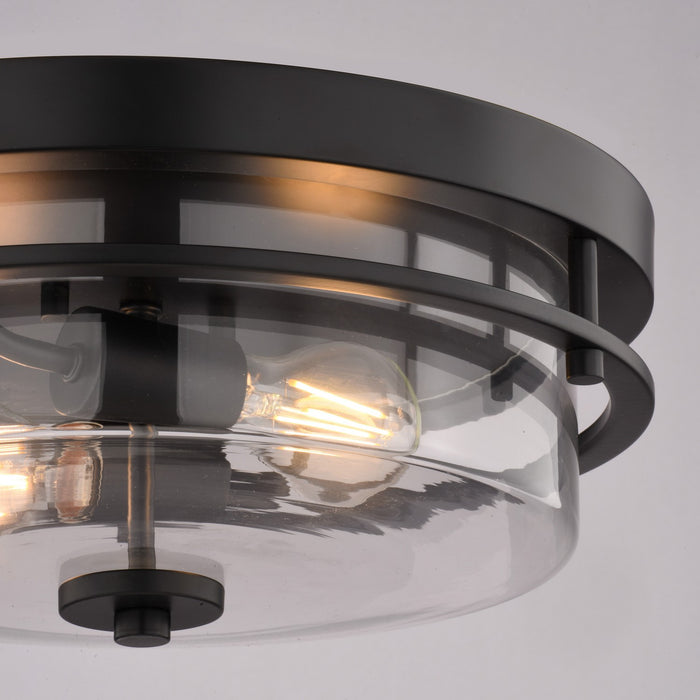 Vaxcel - C0378 - Two Light Flush Mount - Grace - Matte Black