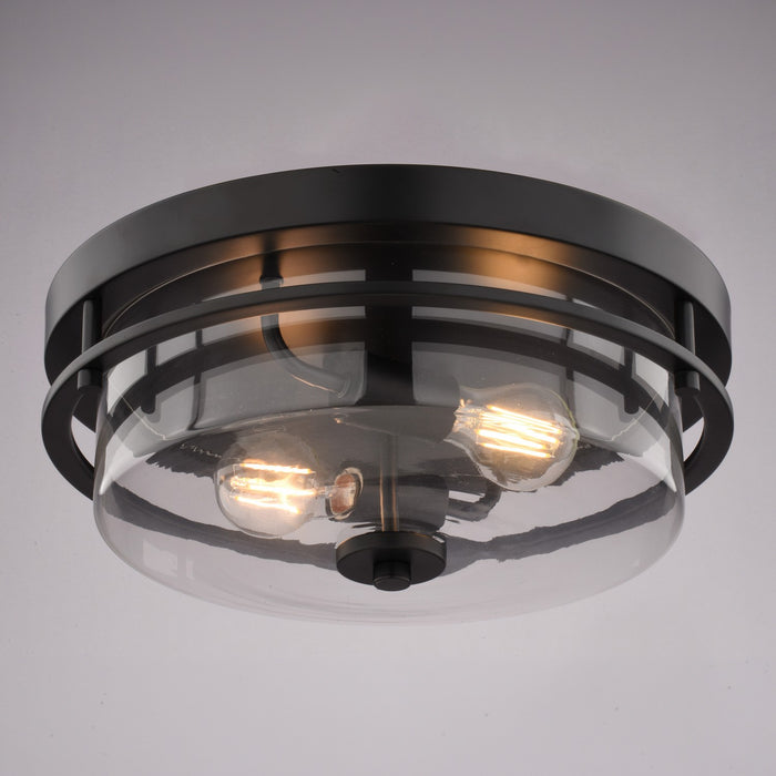 Vaxcel - C0378 - Two Light Flush Mount - Grace - Matte Black