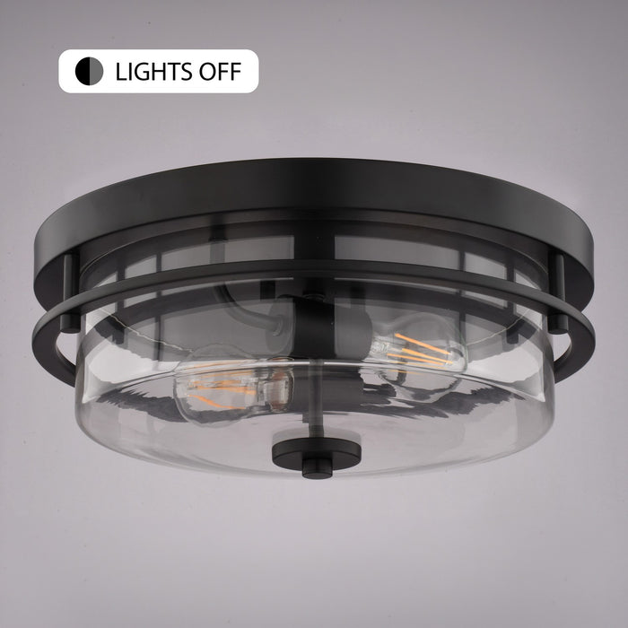 Vaxcel - C0378 - Two Light Flush Mount - Grace - Matte Black