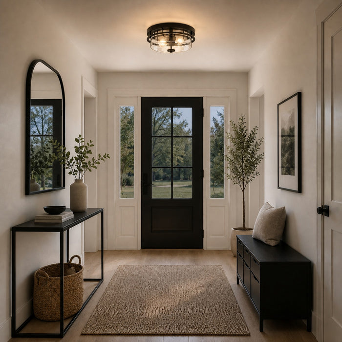 Vaxcel - C0378 - Two Light Flush Mount - Grace - Matte Black