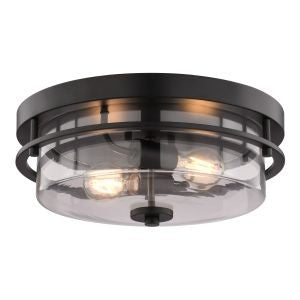 Vaxcel - C0378 - Two Light Flush Mount - Grace - Matte Black